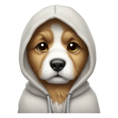 fluffy puppy wearing hoodie sticker