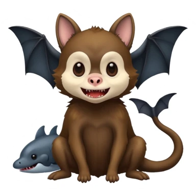 Terror and sadness emoji. Bat, monkey, whale, dog, vampire sticker