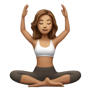 White woman with long brown hair in yoga position sticker