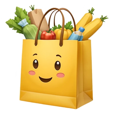 shopping bag yellow sticker