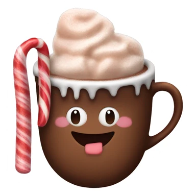 Hot cocoa with candy canes sticker