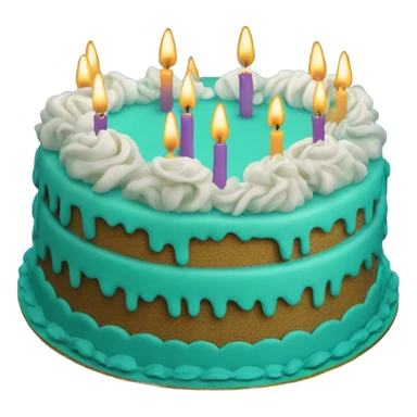 Teal birthday cake sticker