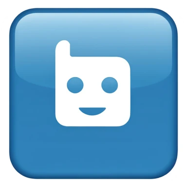 LinkedIn icon, blue and white, simple and recognizable, rounded square shape, no text sticker