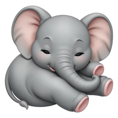 meme-worthy-cute-sleeping-baby-elephant-portrait-emoji,-head-resting-peacefully-with-a-contented-smile,-showcasing-a-delightfully-tiny-build-and-a-luxuriously-soft-gray-hide,-eyes-shut-in-a-serene,-restful-nap,-simplified, eyes closed sticker