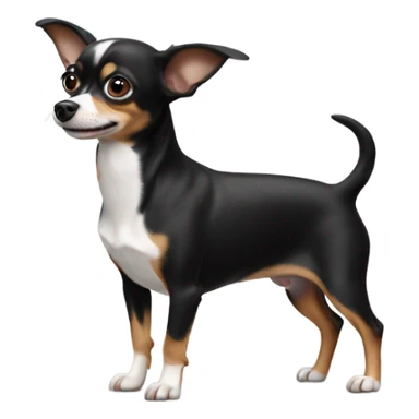 Black and white  chihuahua wiener dog sticker