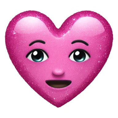 Pink heart with glitter sticker