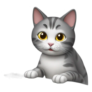 cat typing on a keyboard sticker