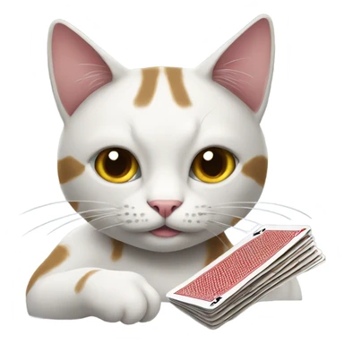 Cat playing poker sticker