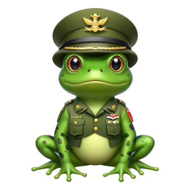 A frog as a military sticker