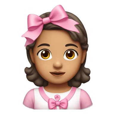 Hispanic toddler girl with pink bow  sticker