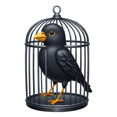 black bird in cage sticker