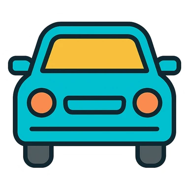 car, color outline icon style, clear lines, simple and modern, minimal details sticker