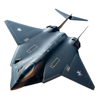 B-2 Spirit bomber - Northrop B-2 (Model Year: 2021) (Iconic colour: Stealth black) - A sleek, stealth bomber with smooth, angular contours and a matte jet-black finish. Emphasize a futuristic, minimalist design with a seamless fuselage, low-profile wings, and an overall intimidating stealth aesthetic. sticker