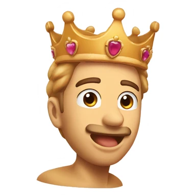 a slice of bread doing the lip bite emote and wearing a kingly crown sticker