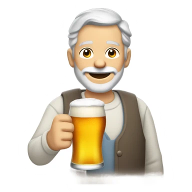 Old man drinking a beer sticker