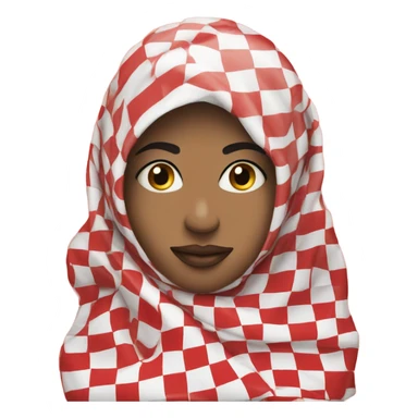 Woman wearing red and white checkered kuffiyeh covering mouth sticker