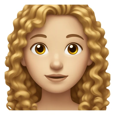 white girl with light brown curly hair and brown eyes  sticker