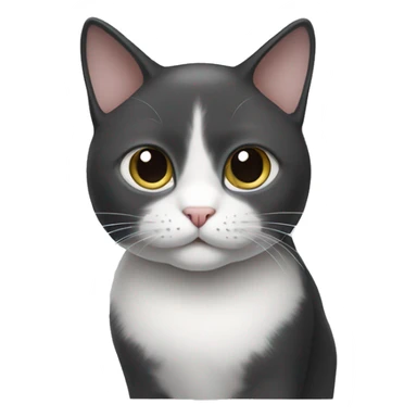 black and gray white cat sticker