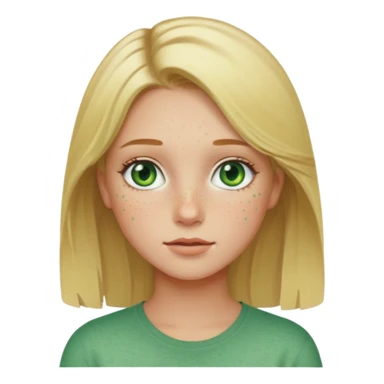 Girl with blonde hair, green eyes and freckles sticker
