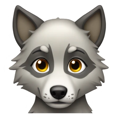 Wolf kissy face emoji sticker