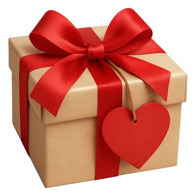 gift box with a heart tag sticker