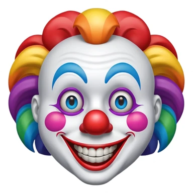 giant rainbow clown face sticker