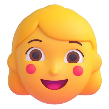 Create a high quality 3D emoji of the girl with no changes, keeping the original style and all details exactly the same. sticker