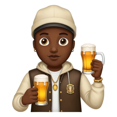 Dark Black Rapper with Beer  sticker
