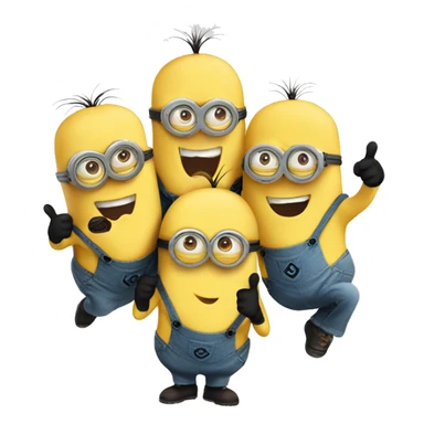 3 minions doing thumbs up sticker