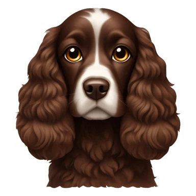 Chocolate brown spaniel with fluffy head sticker