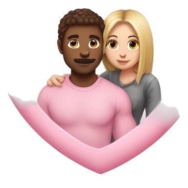 Me and my boyfriend inside a baby pink heart sticker