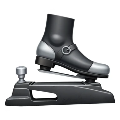 side view close up of a car's brake pedal with a foot on it sticker