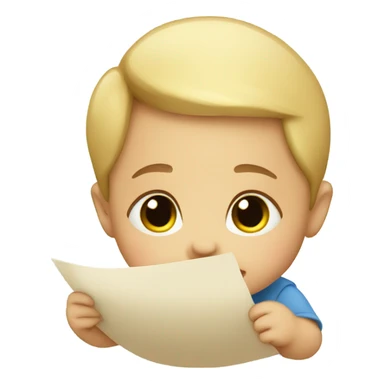 Baby with a letter sticker