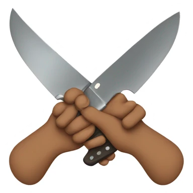 two knives holding hands sticker