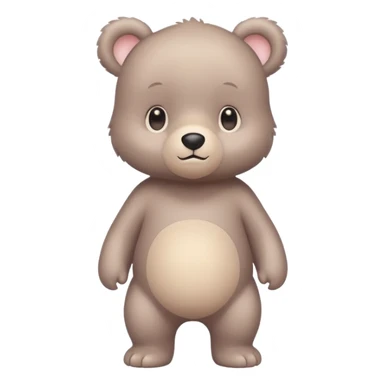 A cute baby bear character in pastel style, standing upright like a human. 
No background, transparent background, clean sticker style, 
high-resolution vector-like art, soft pastel colors, 
consistent design, same face proportions every time. sticker