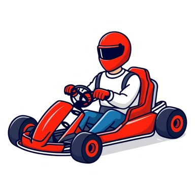 Man driving red go kart  sticker