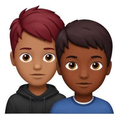 Do boy with dark red hair and another boy with black hair but it should be same boy sticker