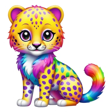 Cheetah but rainbow lisa frank sticker