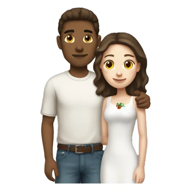 Pale brunette girl with mexican boyfriend sticker