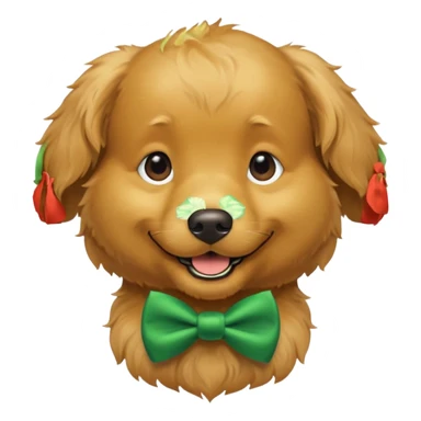 dog with a green bow tie sticker