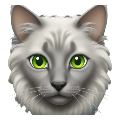 A Nebelung cat with green eyes sticker