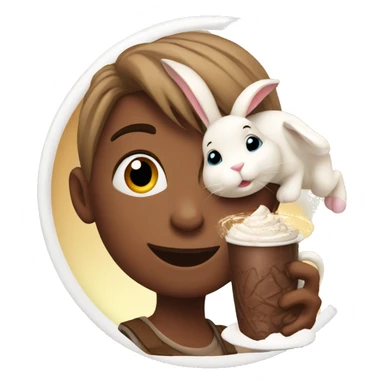 hotchocolate with bunny sticker