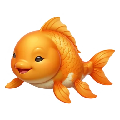 Meme-Worthy Cute Sleeping Orange Goldfish Portrait Emoji, Head resting peacefully with a contented smile, showcasing a streamlined, graceful body with a luxuriously soft vibrant orange hue, eyes closed in a serene, floating nap, Simplified yet hilariously adorable features, highly detailed, glowing with a soft, drowsy light, high shine, relaxed and utterly lovable, stylized with an air of playful laziness, bright and heartwarming, soft glowing outline, capturing the essence of a comically sleepy goldfish, so meme-worthy it feels like it could instantly become the next viral sensation of adorable slumber! sticker
