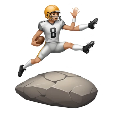 Field goal kicker kicking a rock sticker