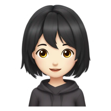 Cute dark hair anime girl sticker