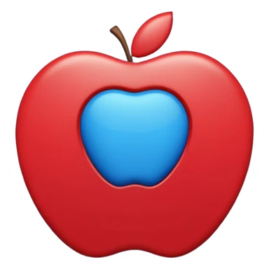 Two simple solid circles in Apple Emoji style, minimalist design, vibrant colors, no details, high contrast, clean edges, 3D glossy effect sticker