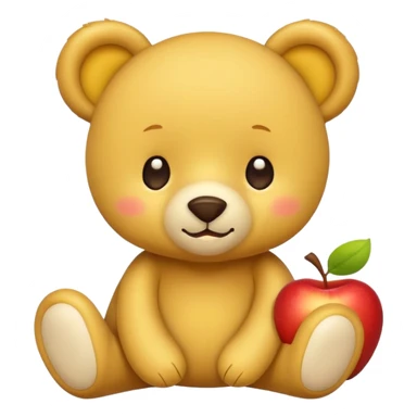 Cute flat-style teddy bear icon for infant daycare. like apple emoji teddy bear
 sticker