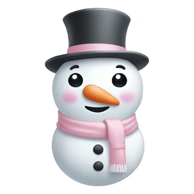 Cute white and light pink snowman sticker
