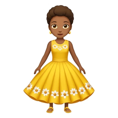 Pode fazer uma moça num campo de margaridas e com um vestido sem mangas amarelo e esvoaçante? sticker