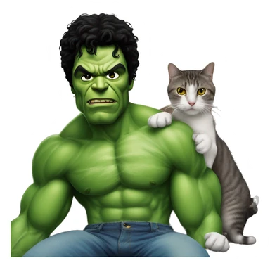 Michel Jackson as the hulk with a cat sticker